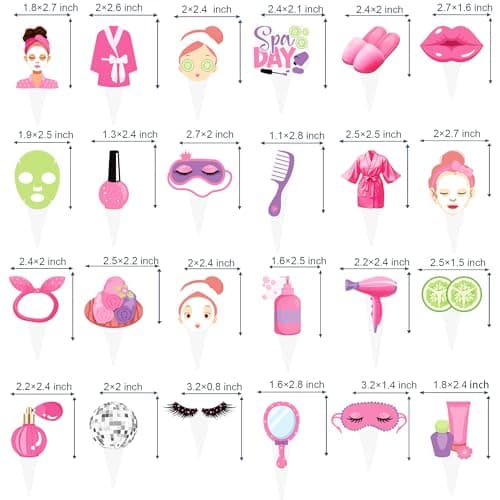 Spa Cupcake Toppers 48PCS Eye Mask Decorations for Makeup Parties