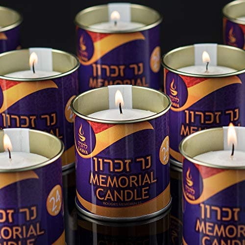 Tribello 1 Day Yahrzeit Memorial Candles - 30 Pack for Ner Neshama