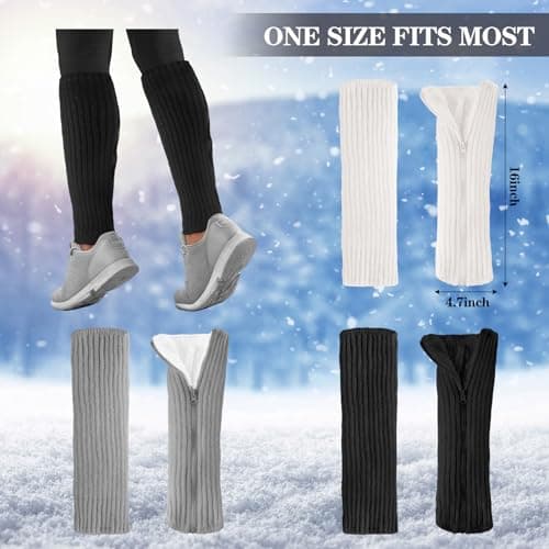 Women's Ice Skating Leg Warmers with Zipper for Figure Skating