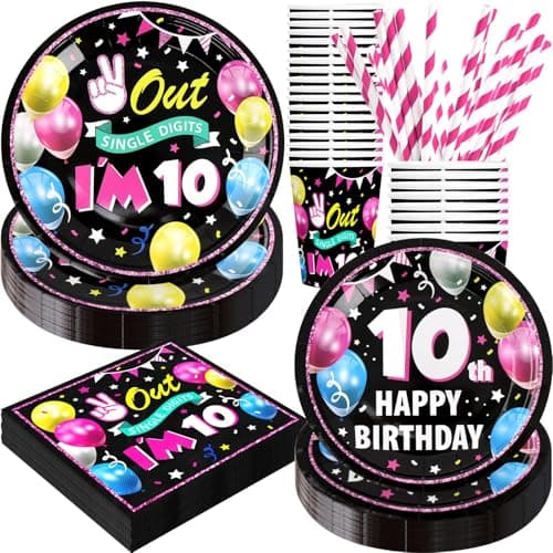 Spa Birthday Party Decorations, 120PCs Disposable Tableware | Relaxing Supplies for 24 Guests