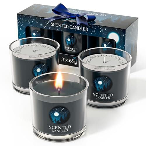 Stress Relief Scented Candle Gift Set, Pink + Purple + White