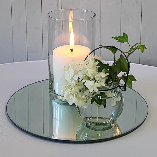 12 Eastland Glass Cylinder Vases, 6" & 12 Richland Pillar Candles, 3" White