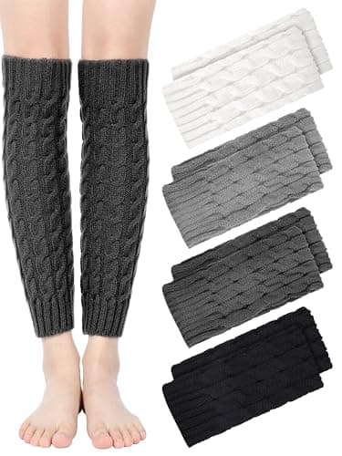 Geyoga Women's Long Winter Leg Warmers Cable Knit Boot Socks