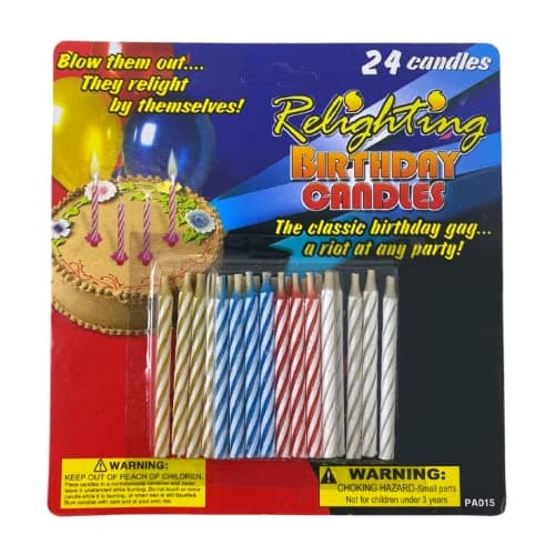 Kole Imports Relighting Birthday Candles - Colorful & Sparkling for Parties - 24 Count x 2 Pack