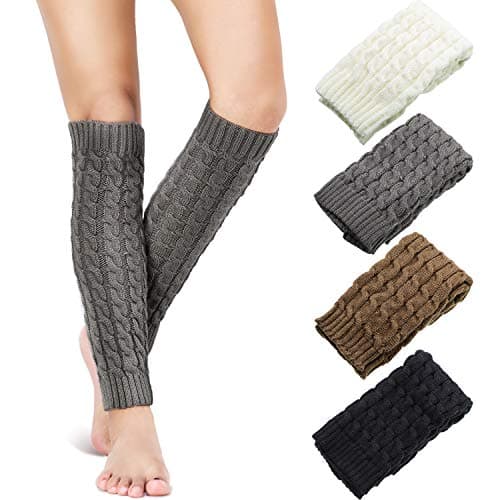 Satinior Women's Cable Knit Leg Warmers Winter Knee Stockings Cuffs