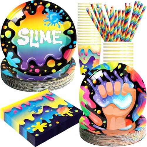 Spa Birthday Party Decorations, 120PCs Disposable Tableware | Relaxing Supplies for 24 Guests
