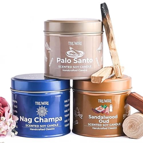 Nag Champa 5oz Soy Candle - Natural Organic Aromatherapy for Home - Velas Aromáticas