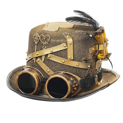 GRACEART Steampunk Top Hats with Goggles for All