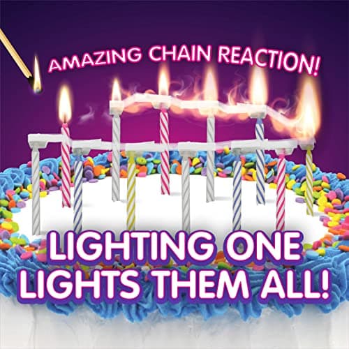 Quick Light Birthday Candles - Lighting One Lights Them All - Multi-Color 4-Pack