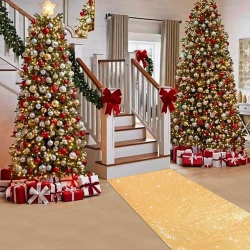 Gold Sequin Aisle Runner for Christmas Wedding Ceremony Indoor Parties