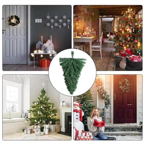2 Pcs Artificial Christmas Teardrop Swag Garland for Door Mantle Indoor/Outdoor