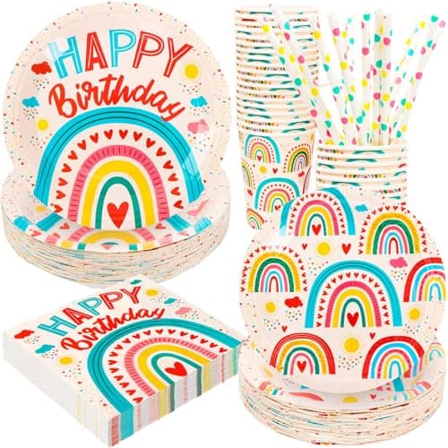 Spa Birthday Party Decorations, 120PCs Disposable Tableware | Relaxing Supplies for 24 Guests