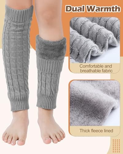 Winter Fleece Lined Leg Warmer for Women: Double Layer Skating Warmth