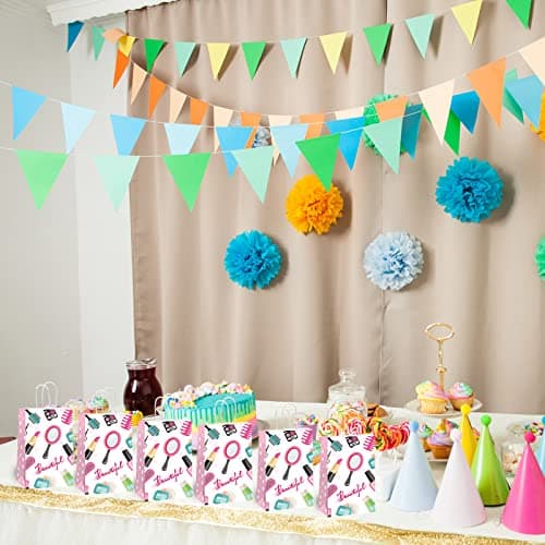 12pcs Spa Theme Gift Bags for Birthday Party Supplies Cosmetics Treats for Kids Girl