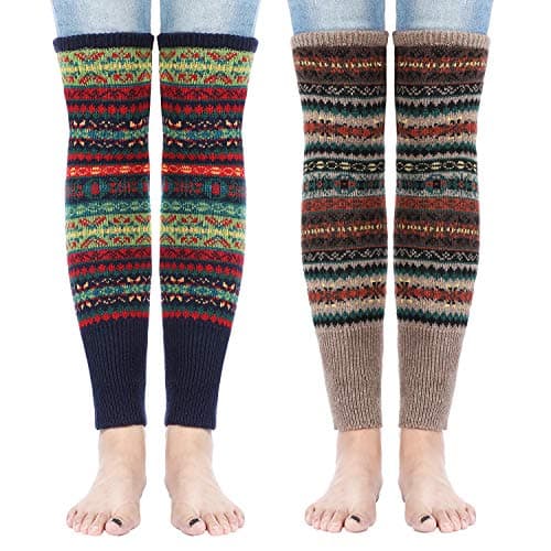 Satinior Women's Bohemian Leg Warmers Long Knit Boot Cuffs