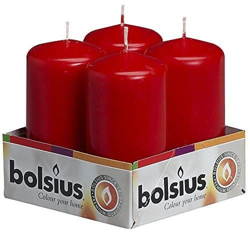 BOLSIUS 4 Pack 2x4 White Pillar Candles - Premium Quality, 20hr Burn Time