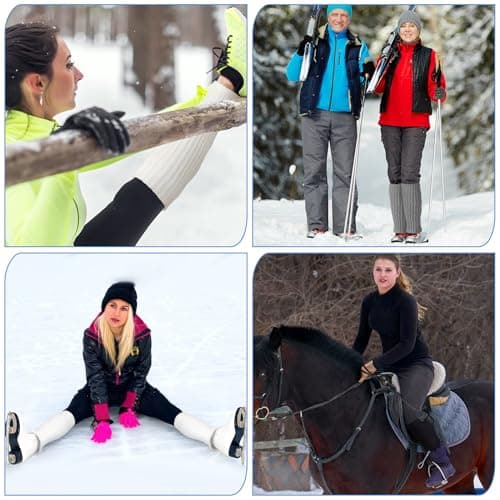 Women's Ice Skating Leg Warmers with Zipper for Figure Skating