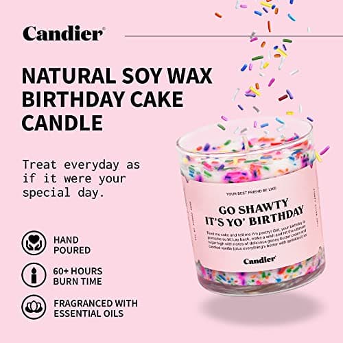 Birthday Cake Soy Candle - Relaxation Gift, 60-Hour Burn