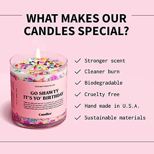 Birthday Cake Soy Candle - Relaxation Gift, 60-Hour Burn