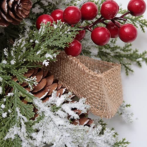 2 Pack Teardrop Christmas Swags with Red Berries for Home Decor