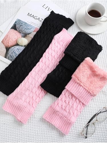 Winter Fleece Lined Leg Warmers for Women - Skating/Walking