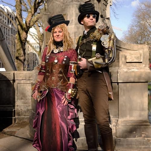 Ramede Steampunk Top Hat with Goggles for Halloween Cosplay Party