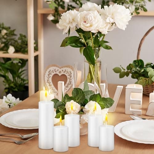MTLEE 36 Pcs Unscented Pillar Candle Set - 38 Hour Burn Time, Dripless and Clean Burning for Weddings, Spas, and Emergencies (White, 3 Sizes)
