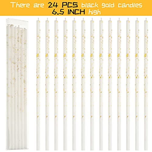 24pcs Long Thin Birthday Candles for Cake & Parties