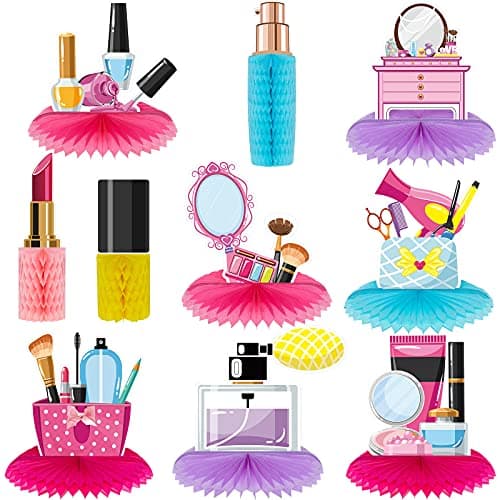 10 Piece Spa Honeycomb Centerpieces for Makeup Party Supplies