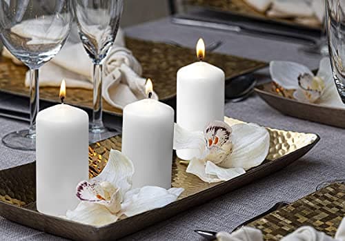 BOLSIUS 4 Pack 2x4 White Pillar Candles - Premium Quality, 20hr Burn Time