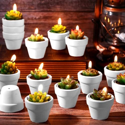 Shihanee 36 Pcs Succulent Candle Decorations