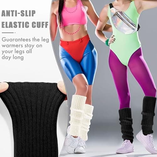 HEMOUR 80s Knit Leg Warmers for Women, Y2K Fashion Party Sports Yoga Dance Accessories