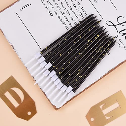 PHD CAKE Black Gold Long Thin Birthday Candles