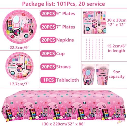 Spa Theme Party Tableware for Girls & Women - Serves 20 (20)