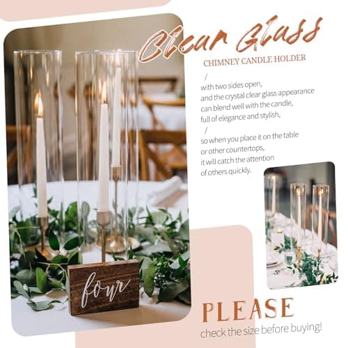 Showgeous 6 PCS Clear Glass Hurricane Candle Holders, D:2.5" H:14"
