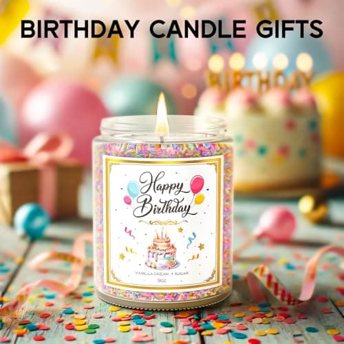 Happy Birthday Vanilla Scented Candles, 9 oz, Gift for Him & Her