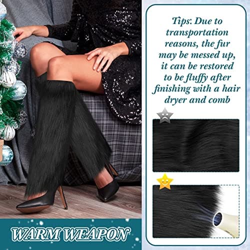 Vicenpal Soft Faux Fur Leg Warmers - Women's Winter Festival Wear