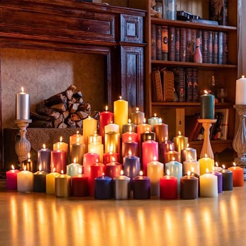 MOZEAL 3" Unscented White Pillar Candles, Set of 3, Smokeless, 60hr Burn Time