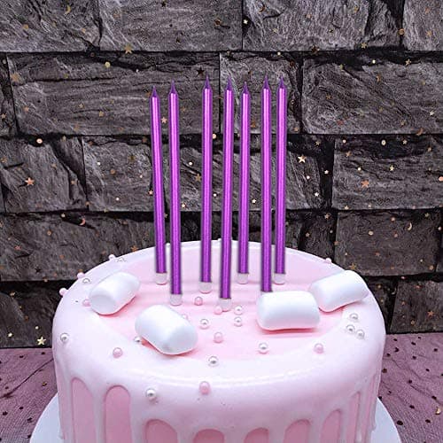 12 Tall Blue Birthday Candles for Party Decorations