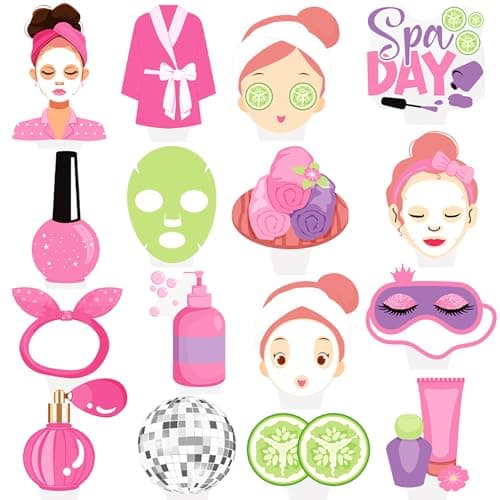 Spa Cupcake Toppers 48PCS Eye Mask Decorations for Makeup Parties