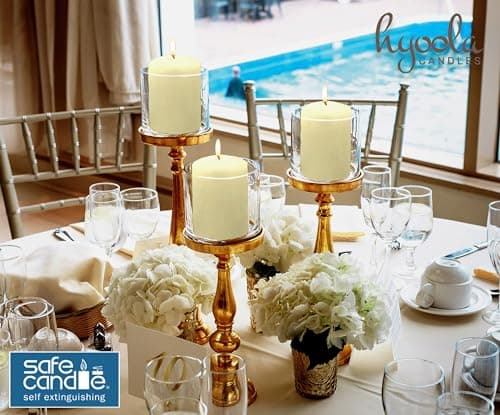 Hyoola Ivory Unscented Pillar Candles - 12 Pack EuropeanMade