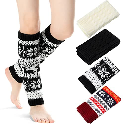 Satinior Women's Cable Knit Leg Warmers Winter Knee Stockings Cuffs