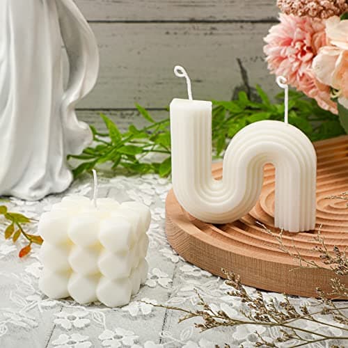 Aesthetic Candles Cube and S Shaped Scented Candles for Home Decor, Women's Gift, Relaxation