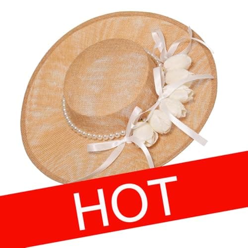 COSDREAMER Victorian Floral Flat Hat for Women and Girls