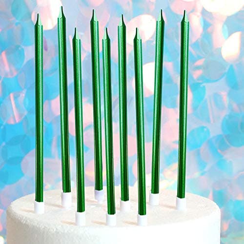 12 Tall Blue Birthday Candles for Party Decorations