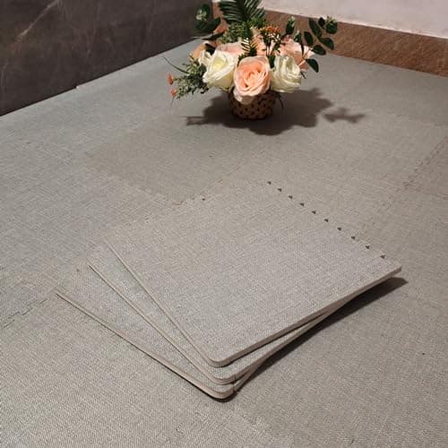Plush Puzzle Foam Floor Mats, Interlocking Playmat Tiles for Home, Gym, Bedroom, Playroom