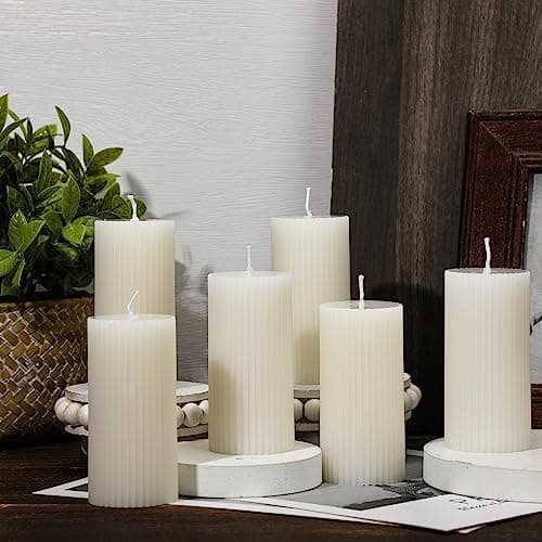 Minimalist Decorative Candles Column for Bedroom Wedding (White)