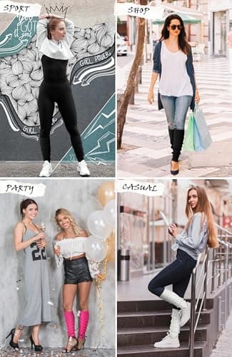 Winter Leg Warmers for Women - Ribbed Knit Boot Socks