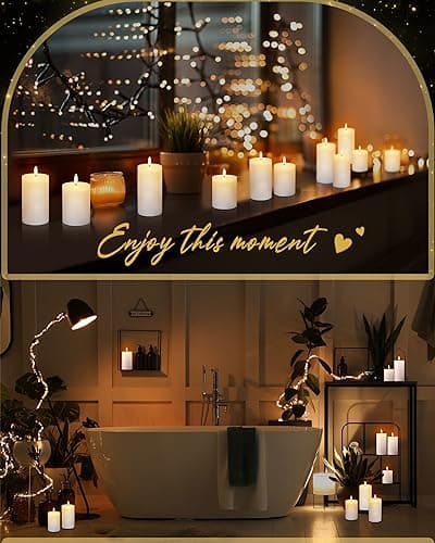 VIHOSE Realistic Flameless LED Pillar Candles with Timer & Remote, White, 3" Dia