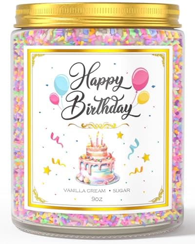 Happy Birthday Vanilla Scented Candles, 9 oz, Gift for Him & Her